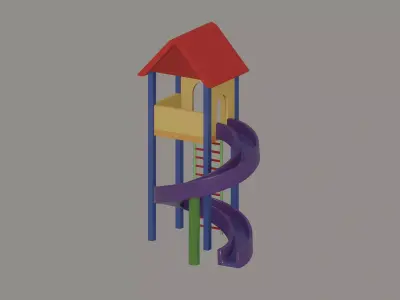 Playground Slide House Low-poly 3D model