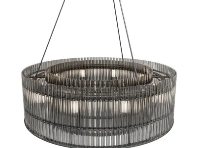 Pendant lamp transparent glass black metal 3D model