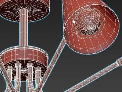 evoluce ceiling light with six lamps 3D model
