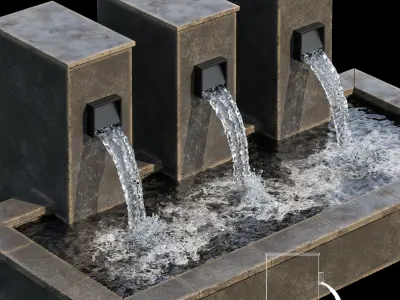 Waterfall fountains cascade 1 3D model