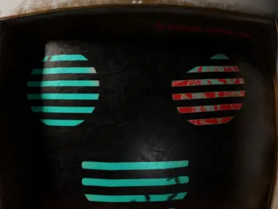 Cyber robor Low-poly 3D model