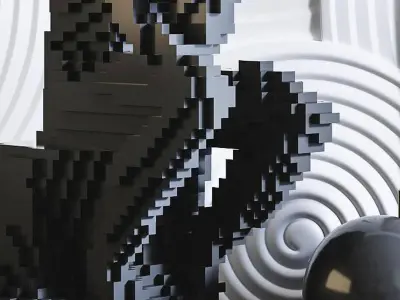 Decoration Abstract Sculpture Thinker Modern 3D model