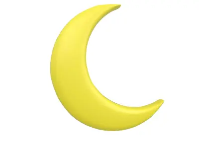 Cartoon Moon v1 002 Low-poly 3D model