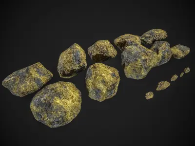 Stone Collection Low-poly 3D model