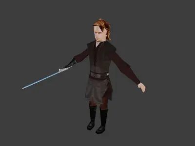 Anakin Skywalker PSX Style 3D Model Low-poly 3D model