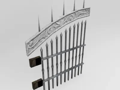 Prop gate Low-poly 3D model