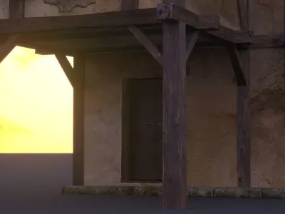 Medieval House Low-poly 3D model