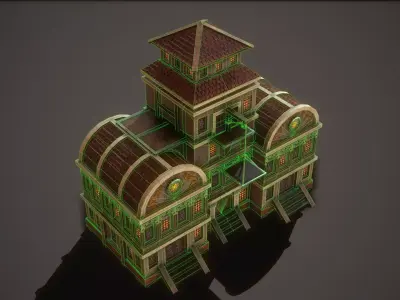 Roman greek Outpost Low-poly 3D model