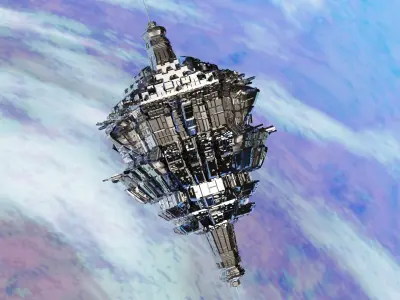 Sci-Fi Space Base Ship Station Center Alpha 3D model