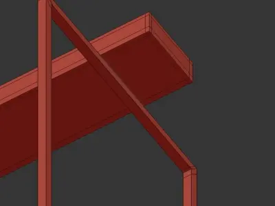 tippett rectangular light fixture with frame and glass 3D model