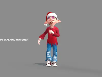 Happy Elf Character 3D model