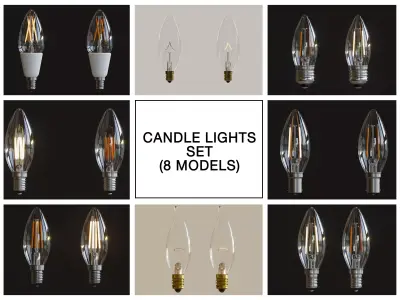 Candle Bulb Set  3D model