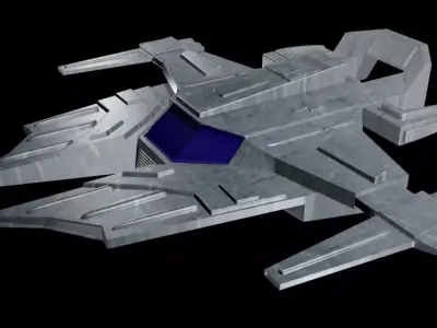Futuristic Space Fighter Ship PBR 3D Model 3D model