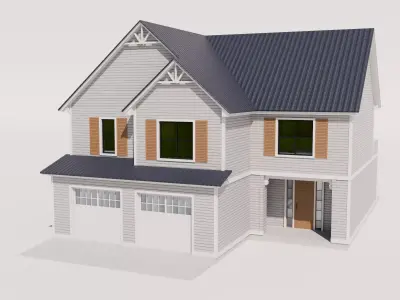 Traditional Style House Low-poly 3D model