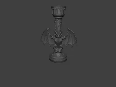 Gothic black bat candle holder 3D print model