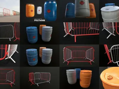 Traffic Props  3D Model Pack