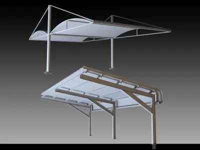 41 Urban Carports- Kitbash- High detail 3d models 3D model