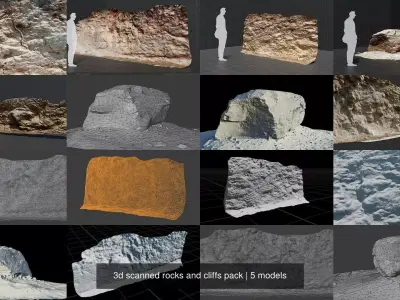 3d scanned rocks and cliffs pack
