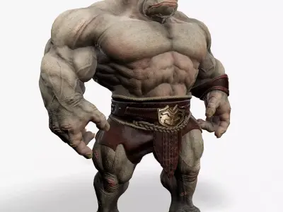 Heavy Warrior Rhino Low-poly 3D model