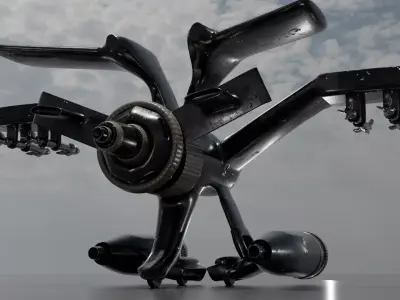 Sci-Fi VTOL Fighter Jet  Stealth Concept 3D model