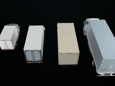 4 Variant box truck  3D model