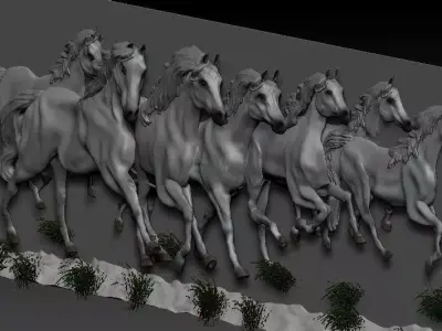 Running Horse Panel 3D print model