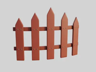 Cartoon Fence 4 3D model
