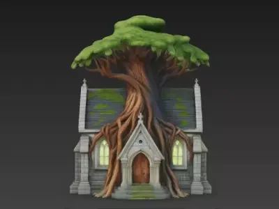 Elder Tree Sanctuary 3D Model Low-poly 3D model