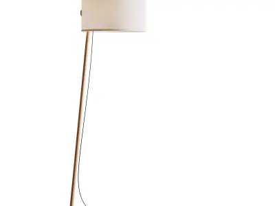 MILAN Linood E27 Wood Floor Lamp 3D model