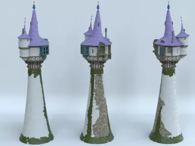 Rapunzel Tower Low-poly 3D model