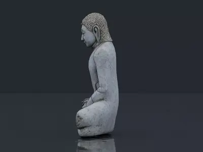 Stone Buddha Statue Low-poly 3D model