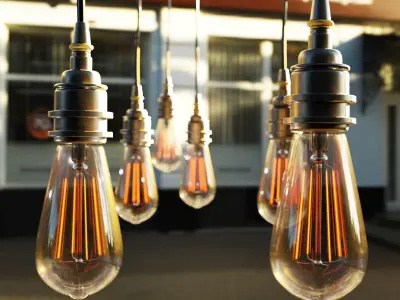 Filament Bulb - Fully defined Low-poly 3D model