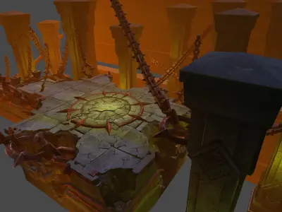 Fantasy Chess RPG Environment - Dungeon2 Low-poly 3D model