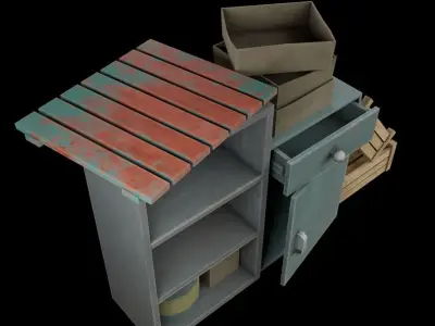 Urban Pack Trash Low-poly 3D model