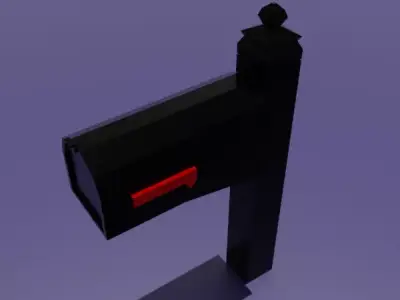 Low Poly Modern City Mailbox Game Ready Urban Prop Low-poly 3D model