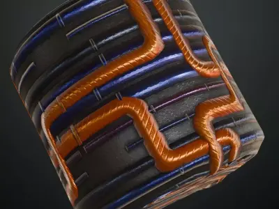 Sci-Fi Pipes PBR Seamless Texture