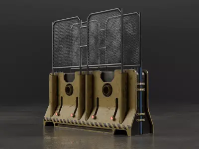 Sci-Fi Cybepunk Barrier Low-poly 3D model