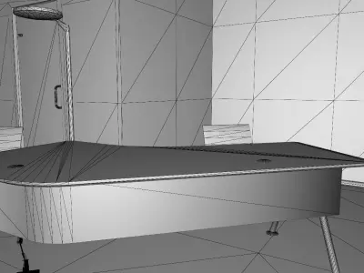 Office house with roof 3D model