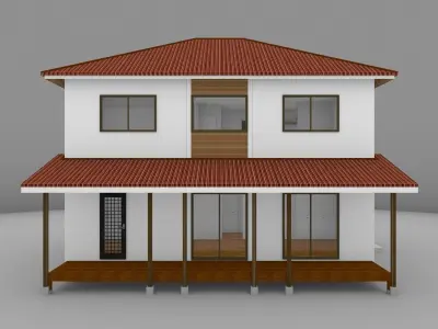 House model for background 05 Low-poly 3D model