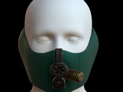 Gas mask helmet 3d model scifi Low-poly  Low-poly 3D model