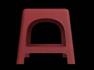 Dirty Plastic Chair Low-poly 3D model