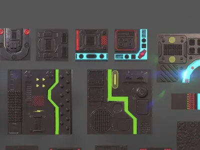 SCI - FI Panel 1 Low-poly 3D model