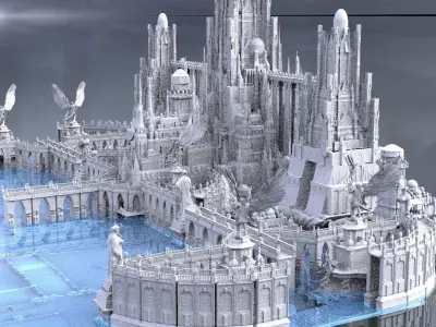 Final Fantasy High fantasy City ocean 3 3D model