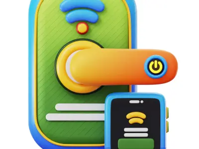 3D Smart Tech Smart Door Lock Low-poly 3D model