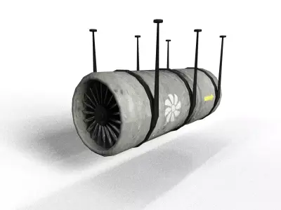 Tunnel Ventilation Fan Model Low-poly 3D model