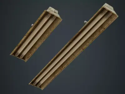 Fluorescent Bulb 1C Low-poly 3D model