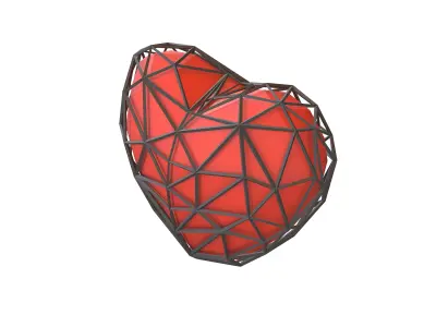 Stylish Heart V4 012 Low-poly 3D model