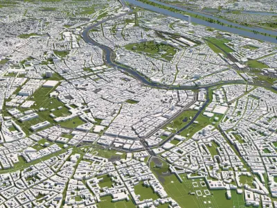 Vienna Austria 50x50km 3D City Map 3D model