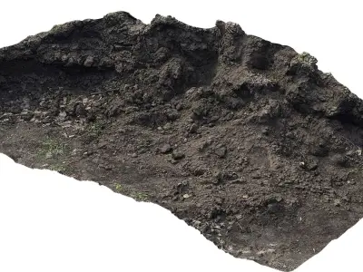 A break in a pile of earth 3D model