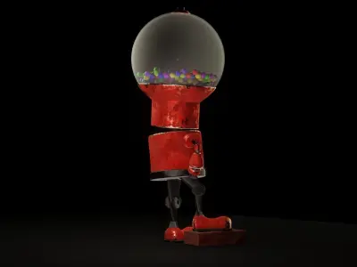 Robot gum Low-poly 3D model